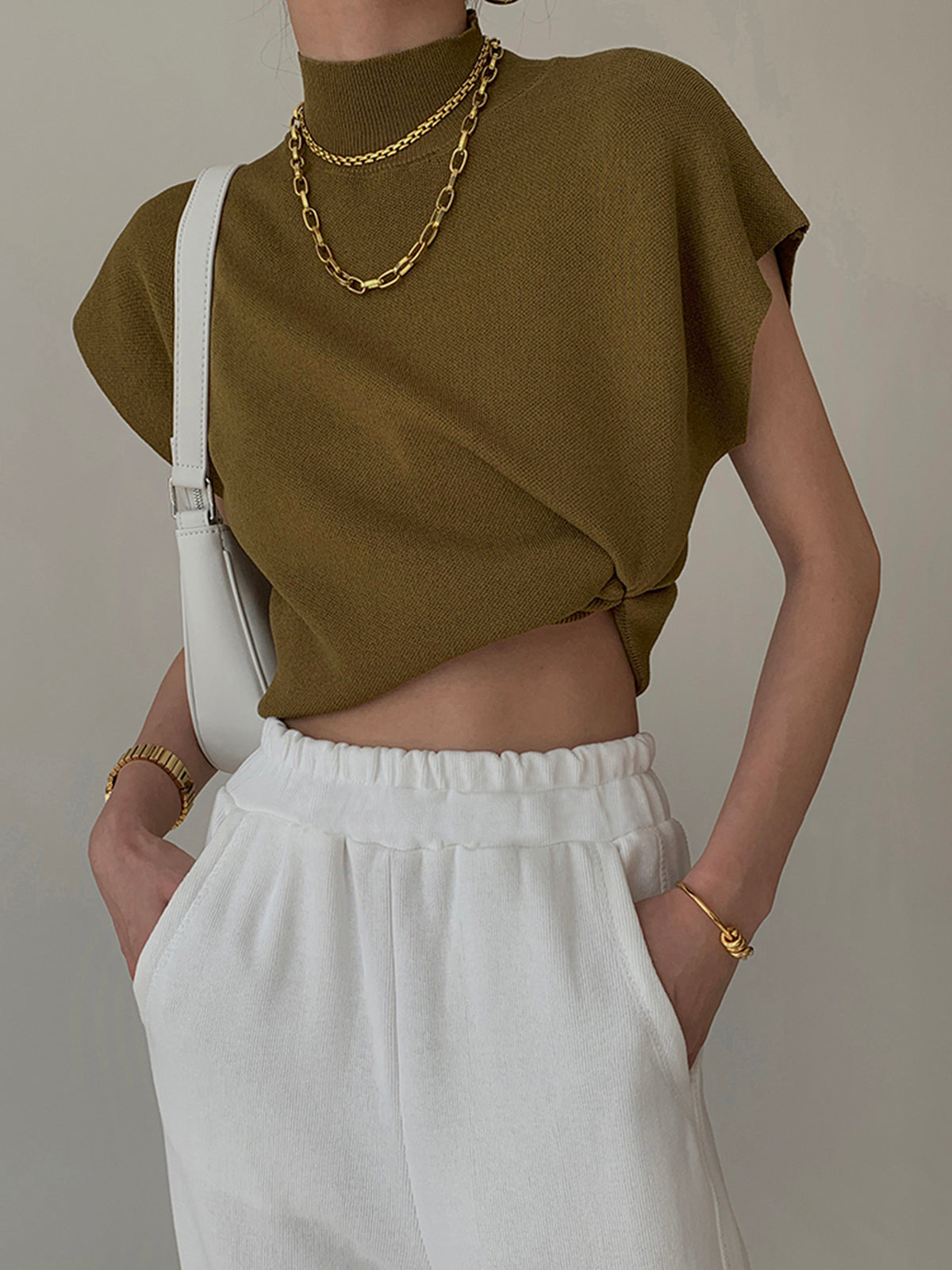 TrendAura Leisurely Solid Pullover Sweater Vest - Casual Knit Top With Slight Stretch For All Day Comfort