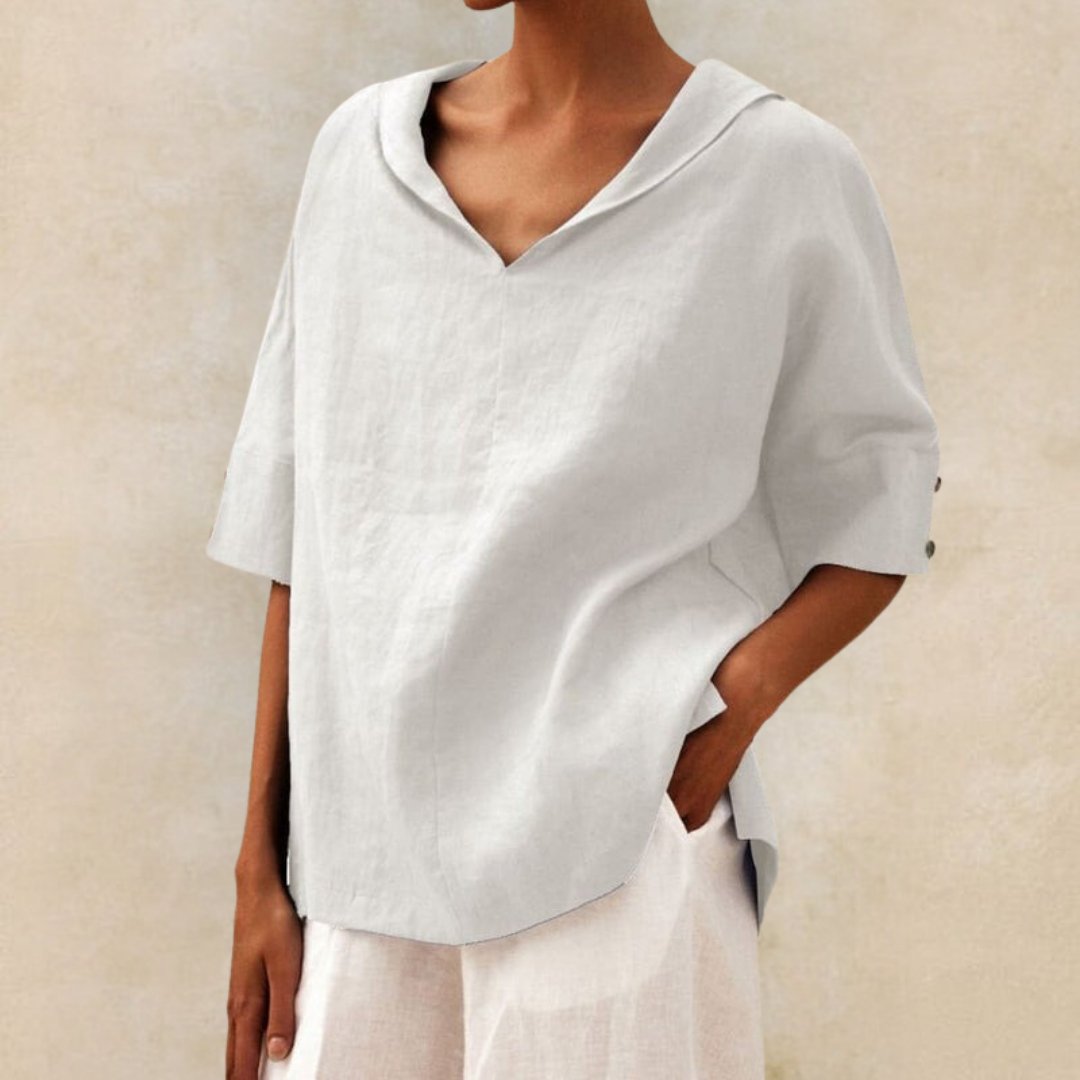 Jil Linen Blouse For Women Breathable Lightweight Comfort Office And Casual Wear