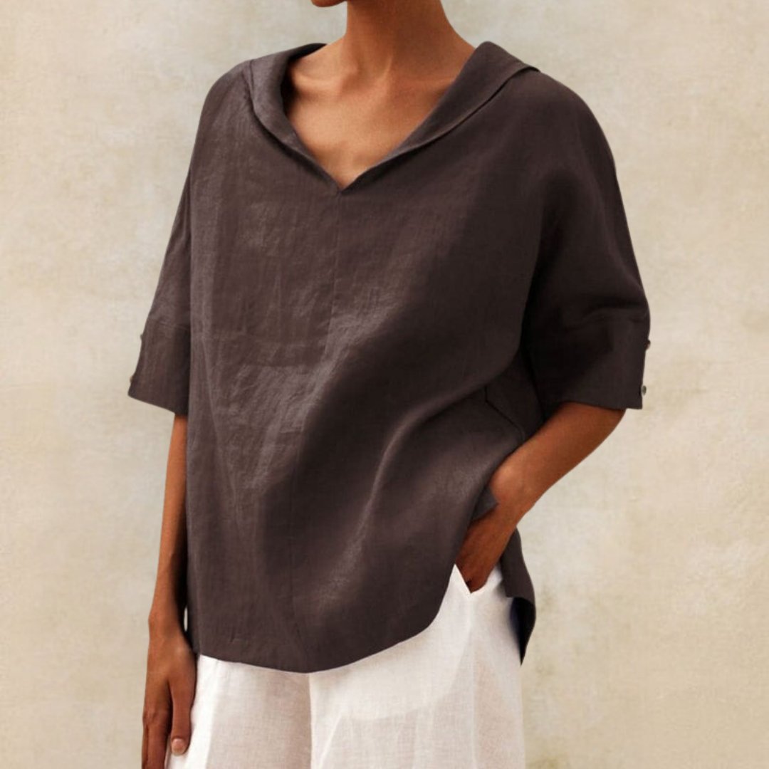 Jil Linen Blouse For Women Breathable Lightweight Comfort Office And Casual Wear