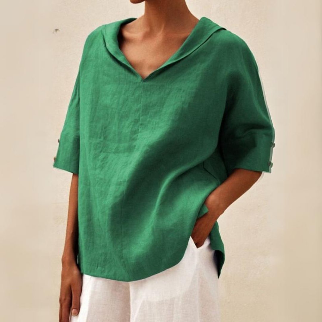 Jil Linen Blouse For Women Breathable Lightweight Comfort Office And Casual Wear