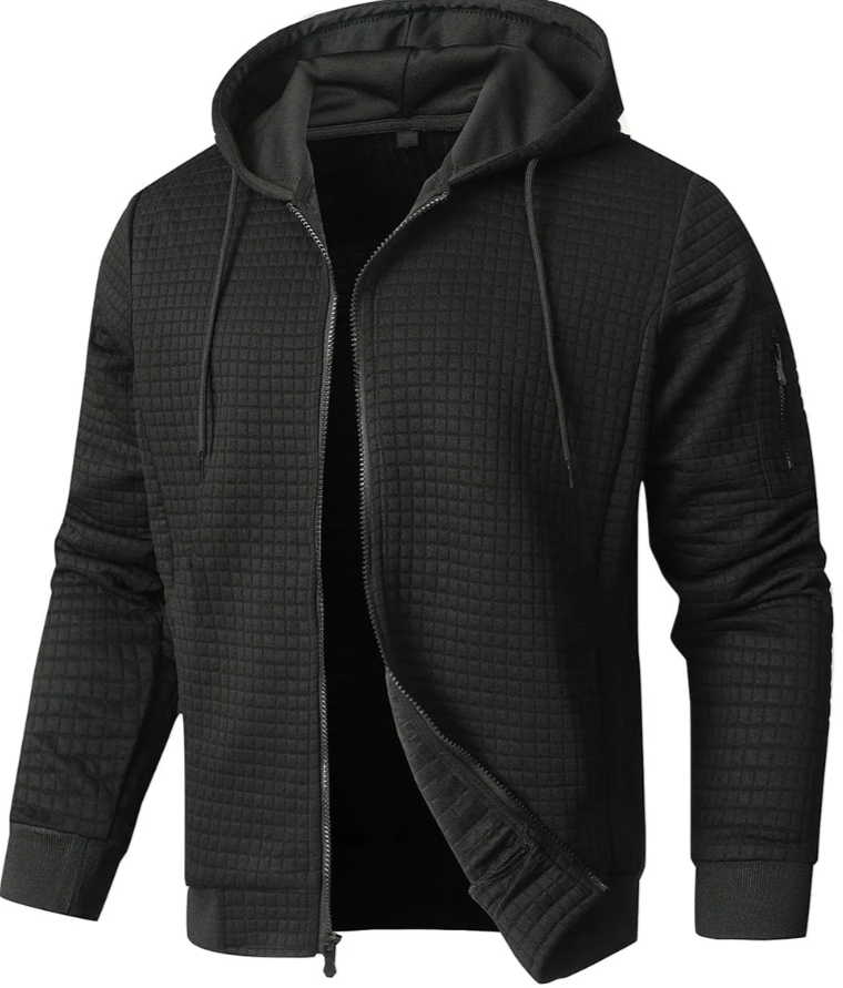 Cozy Mens Engineered Warmth Zip Up Hooded Sweatshirt For Urban Winter Comfort And Everyday Versatility