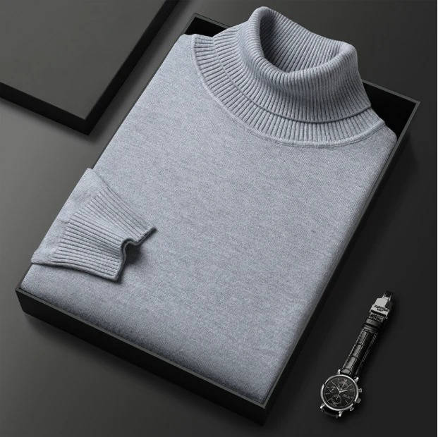 Men's Premium Turtleneck Sweater By TrendAura Versatile Knit For Sharp Casual Winter Style