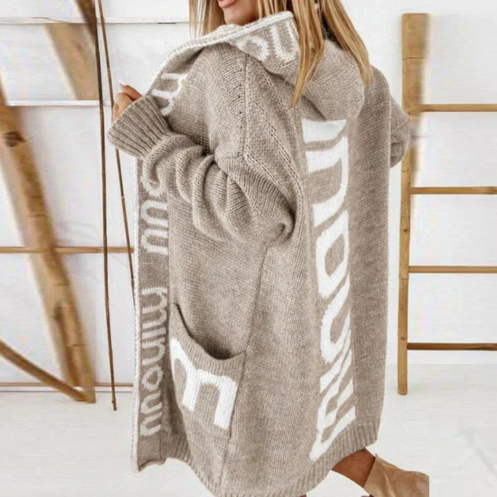 Olivia Cozy Cardigan For Women Featuring Soft Knit Comfort And Trendy Contrasting Print