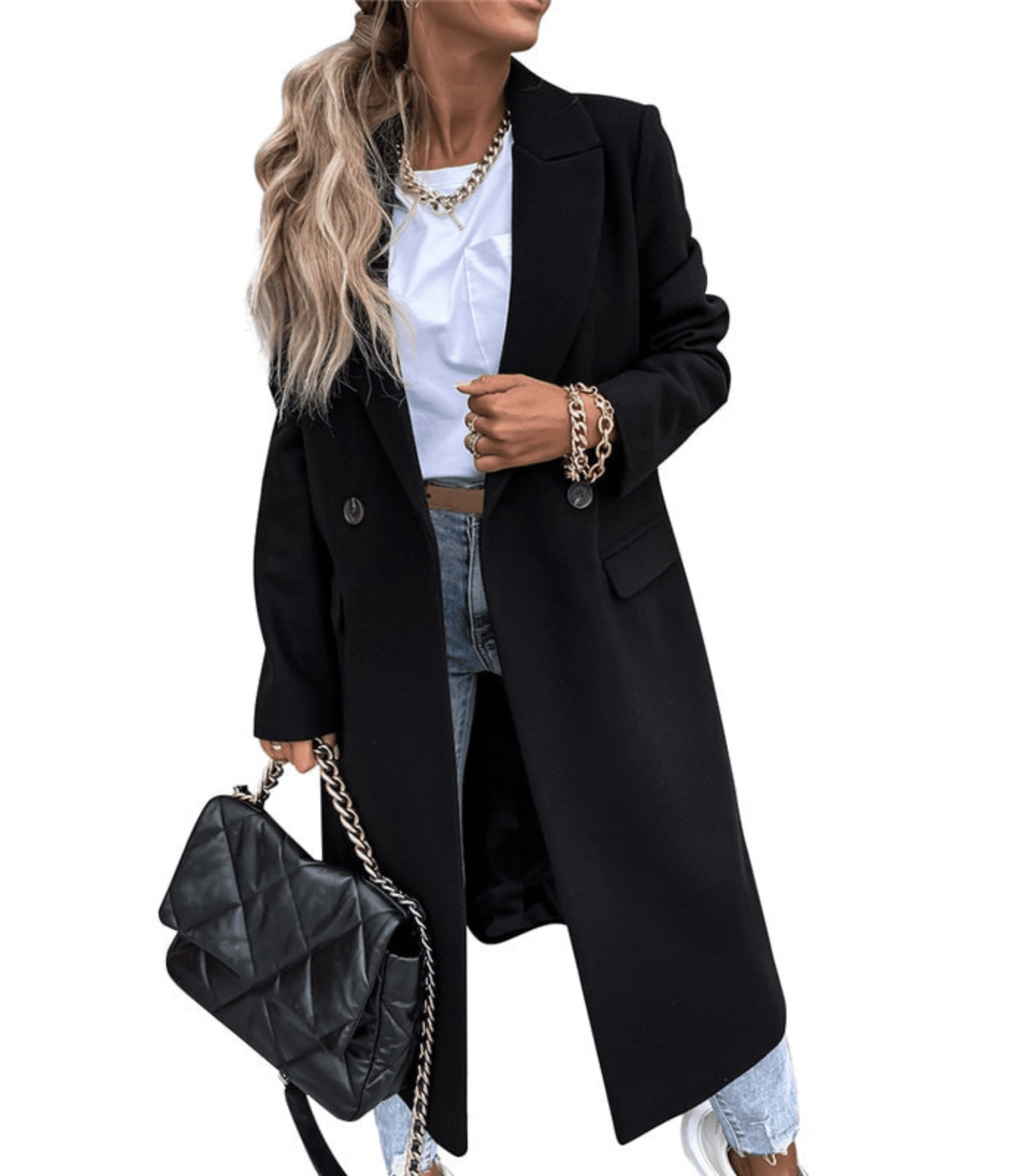 Lisette Loose Wool Jacket For Women With Pockets And Buttons Modern Comfort Coat