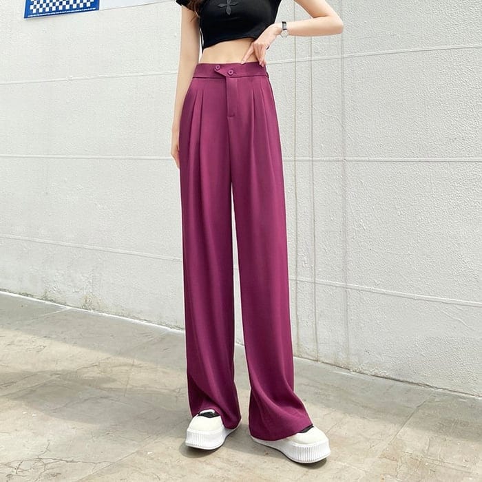 Women's pants with high waist and wide leg | Straight cut