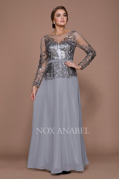 Long Sleeve Mother of the Bride Dress