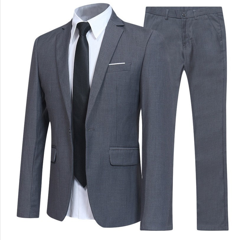 Lukas Korean Style Two-Piece Suit For Men Modern Tailored Jacket And Trousers For Business And Formal Events