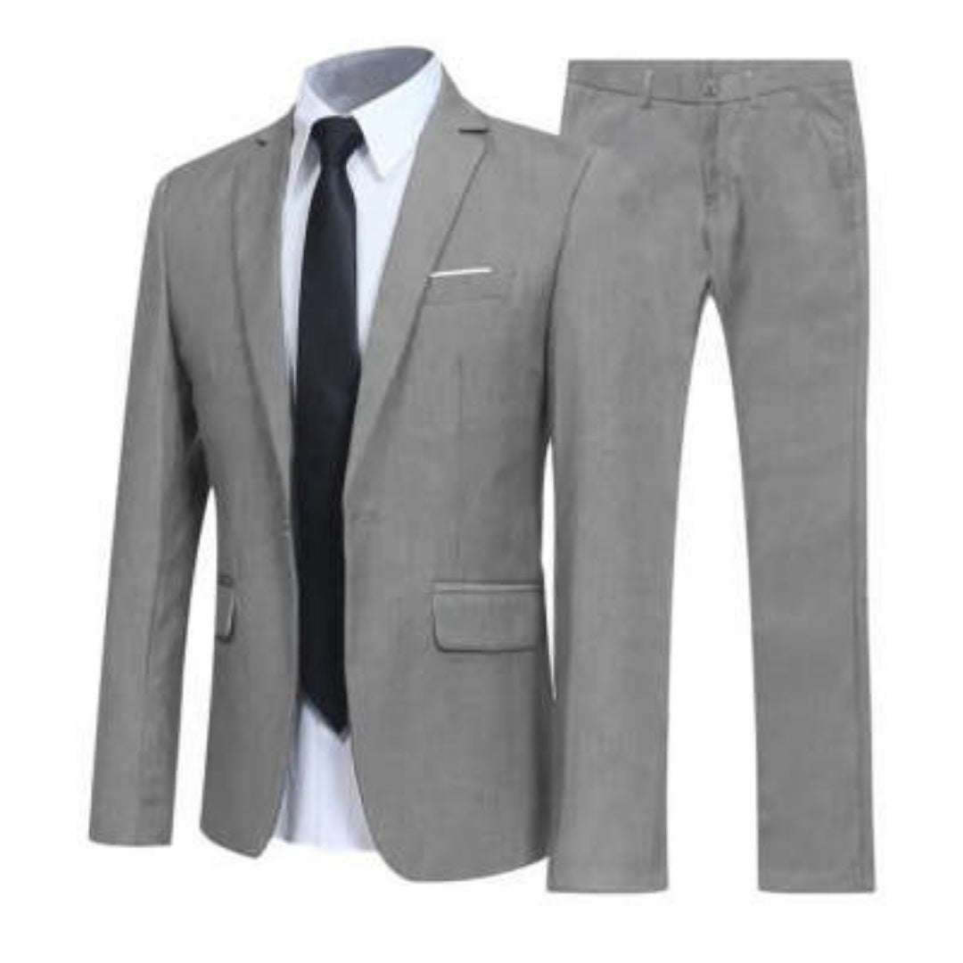 Lukas Korean Style Two-Piece Suit For Men Modern Tailored Jacket And Trousers For Business And Formal Events