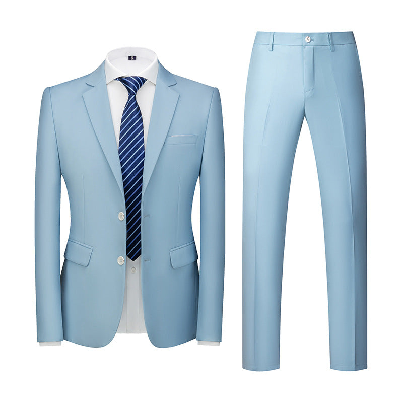 Lukas Korean Style Two-Piece Suit For Men Modern Tailored Jacket And Trousers For Business And Formal Events