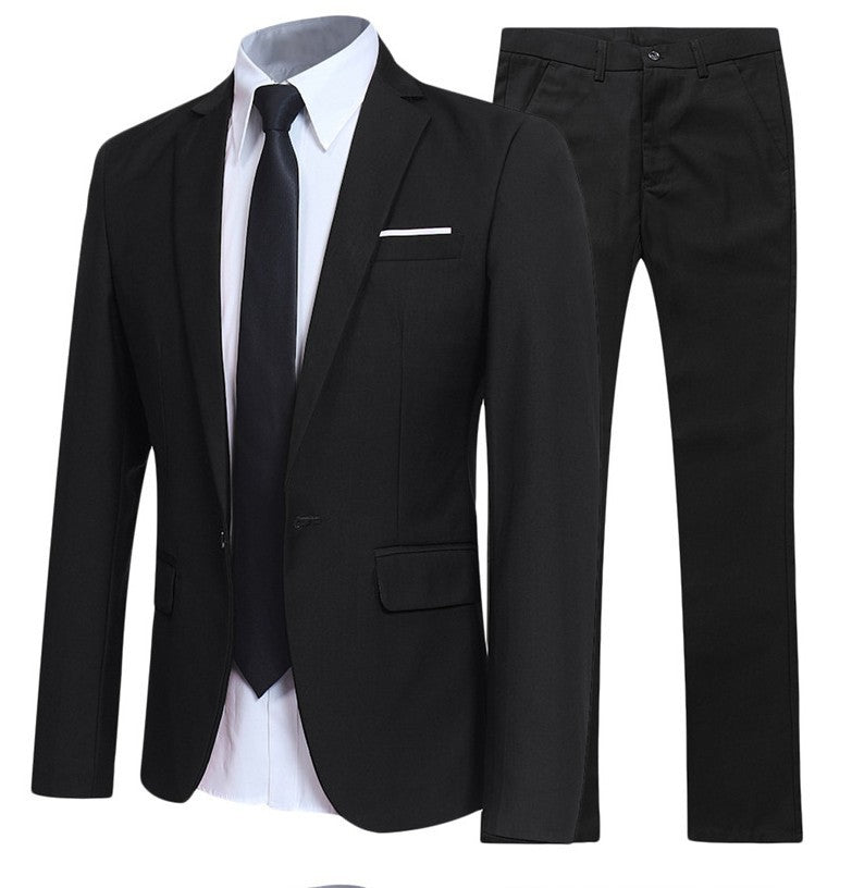Lukas Korean Style Two-Piece Suit For Men Modern Tailored Jacket And Trousers For Business And Formal Events