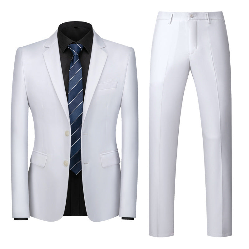 Lukas Korean Style Two-Piece Suit For Men Modern Tailored Jacket And Trousers For Business And Formal Events