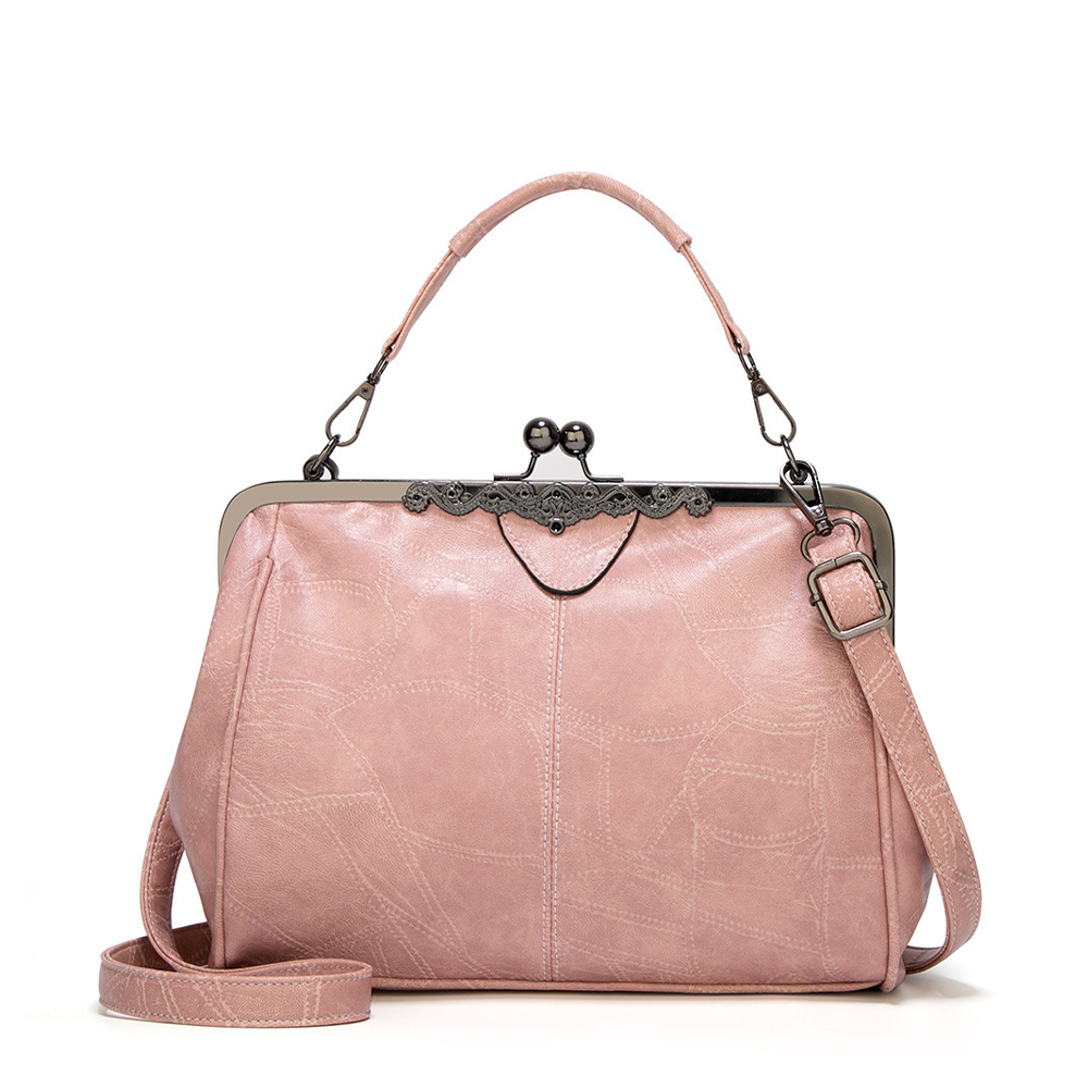 TrendAura Jacqueline Vintage Clasp Handbag - Durable Faux Leather, Adjustable Crossbody Strap