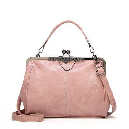 TrendAura Jacqueline Vintage Clasp Handbag - Durable Faux Leather, Adjustable Crossbody Strap