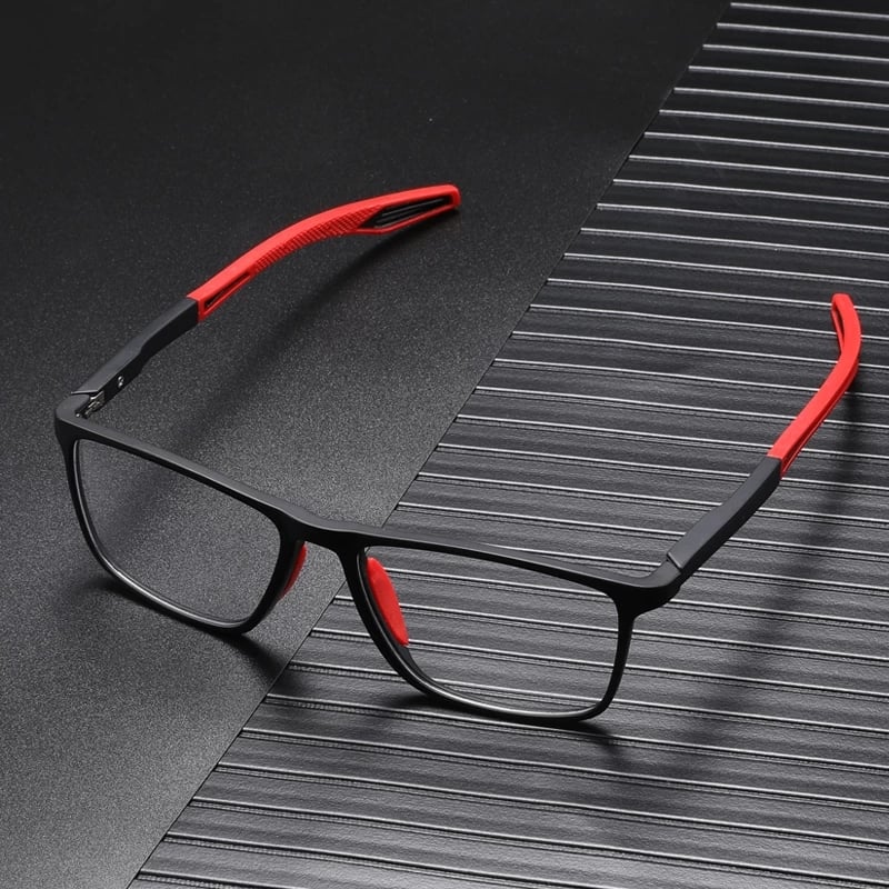 Freddie Two Tone Rectangular Reading Glasses With Textured Grip Ultralight Multifocal Design For Men