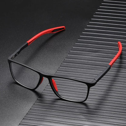 Freddie Two Tone Rectangular Reading Glasses With Textured Grip Ultralight Multifocal Design For Men