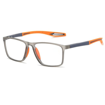 Freddie Two Tone Rectangular Reading Glasses With Textured Grip Ultralight Multifocal Design For Men