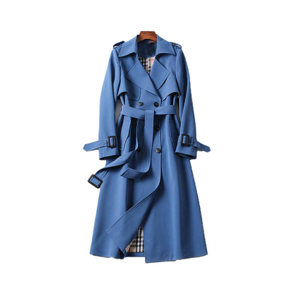 Women's Trench Coat – Structured Fit – Cotton Blend – Double Breasted – Belted Waist