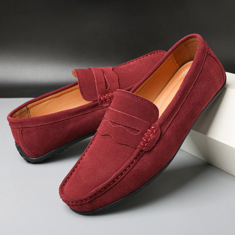 Le Dreux Men's Suede Moccasins With Cushioned Footbed In Genuine Leather For All Day Comfort And Refined Style