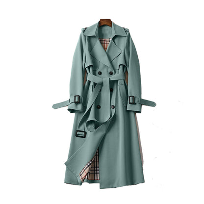 Women's Trench Coat – Structured Fit – Cotton Blend – Double Breasted – Belted Waist