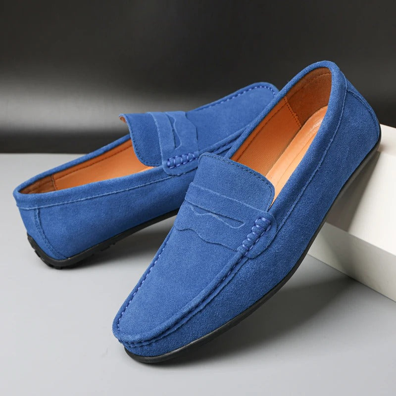 Le Dreux Men's Suede Moccasins With Cushioned Footbed In Genuine Leather For All Day Comfort And Refined Style