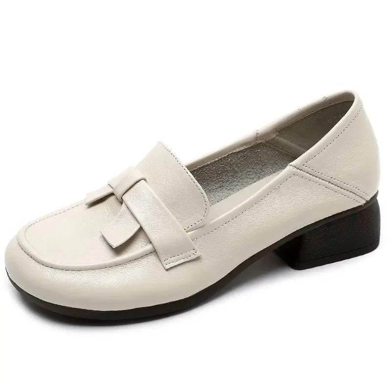 Luvoria Womens Comfort Leather Loafers With Cushioned Insole Wide Fit All Day Wear