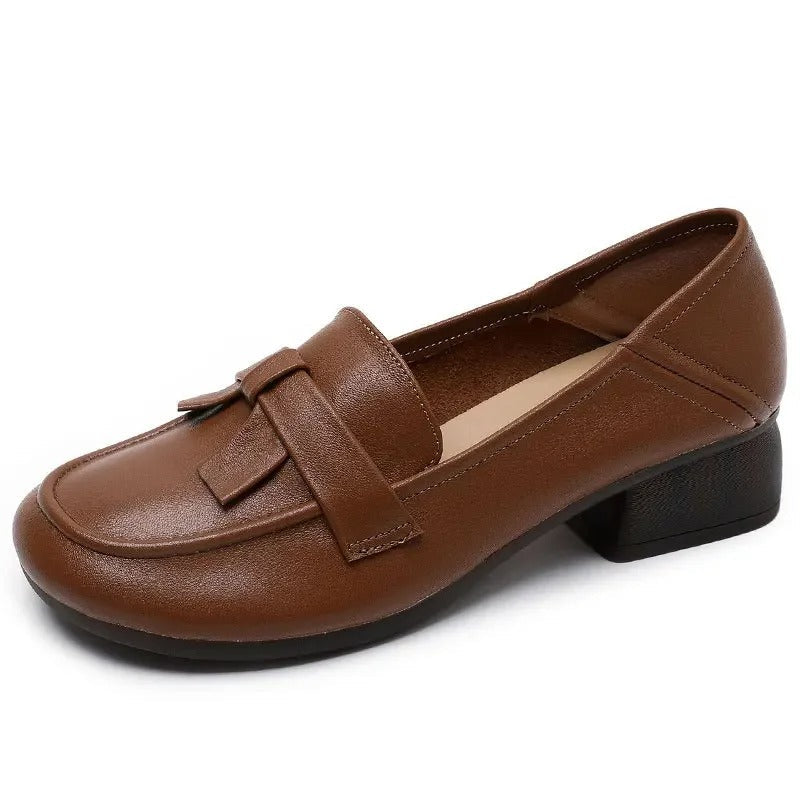 Luvoria Womens Comfort Leather Loafers With Cushioned Insole Wide Fit All Day Wear