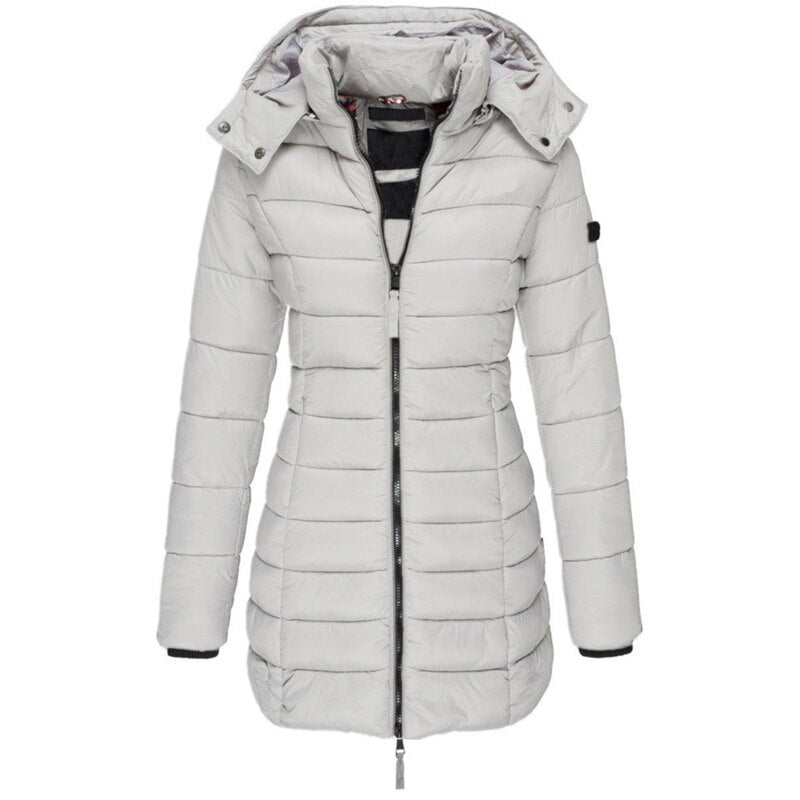 Autumn/Winter down jacket | Women's down jacket with hood and zipper closure