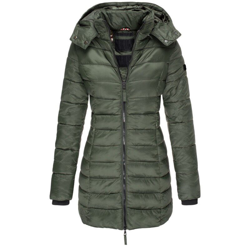 Autumn/Winter down jacket | Women's down jacket with hood and zipper closure