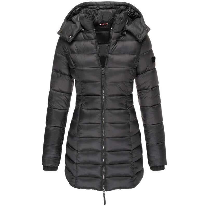 Autumn/Winter down jacket | Women's down jacket with hood and zipper closure