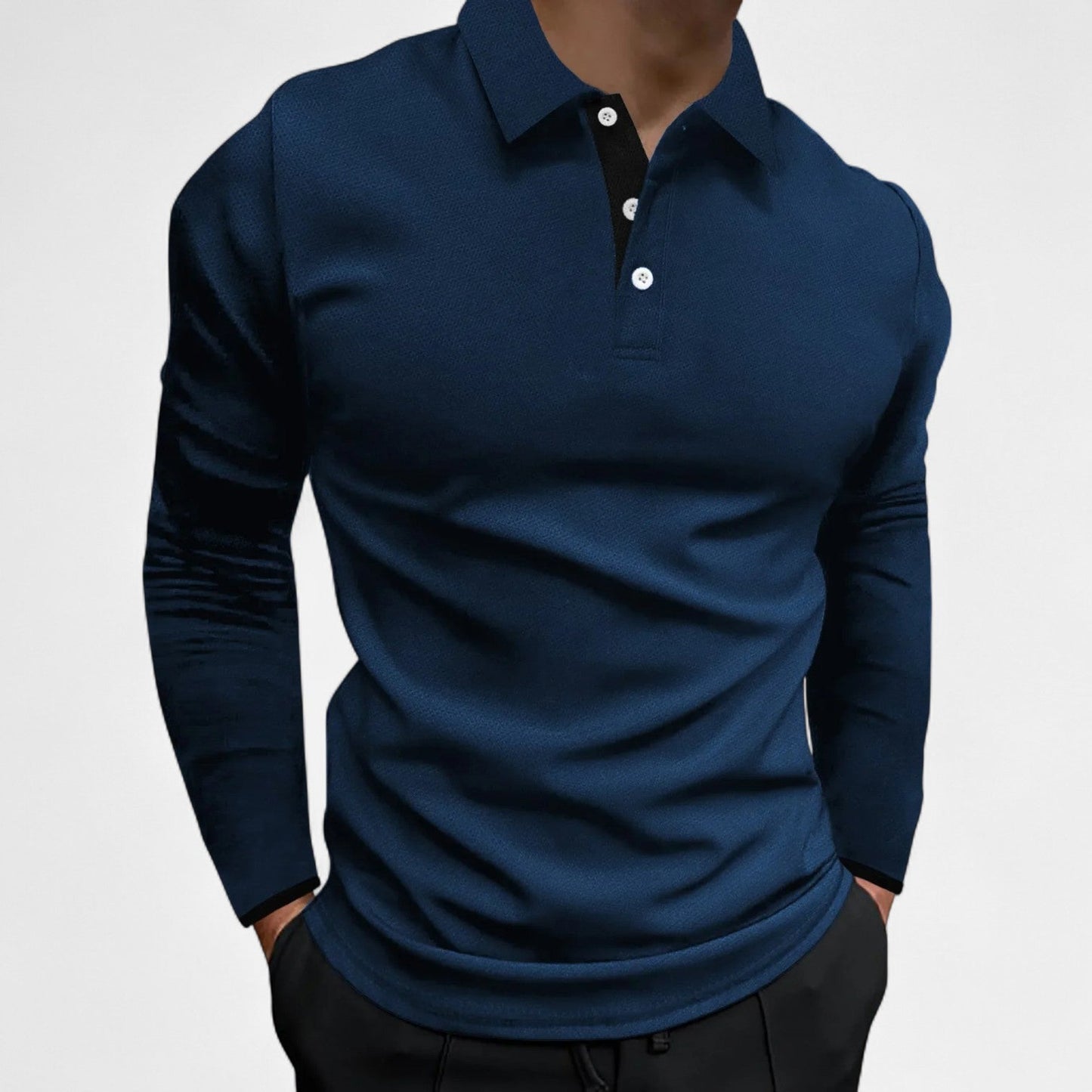 Ancienne Monde | Long Sleeve Polo for Men – Comfortable Elegance for Autumn and Business Casual
