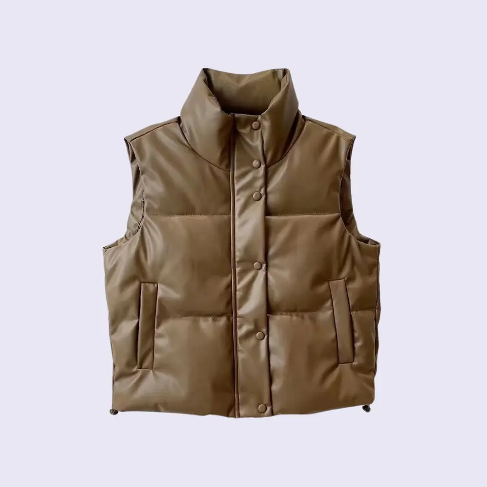 Maya Faux Leather Puffer Vest