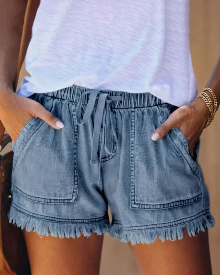 Zinnia | Colorful denim shorts for women