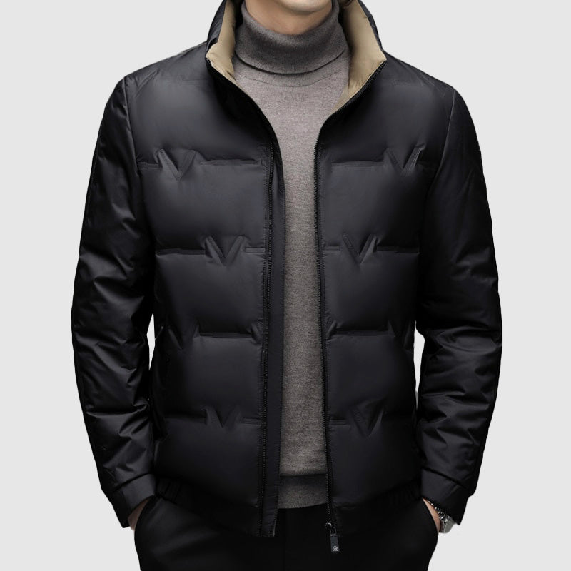 Men's Duck Down Winter Jacket Zip Up By TrendAura Lightweight Warm Puffer Coat For Outdoor Cold Weather