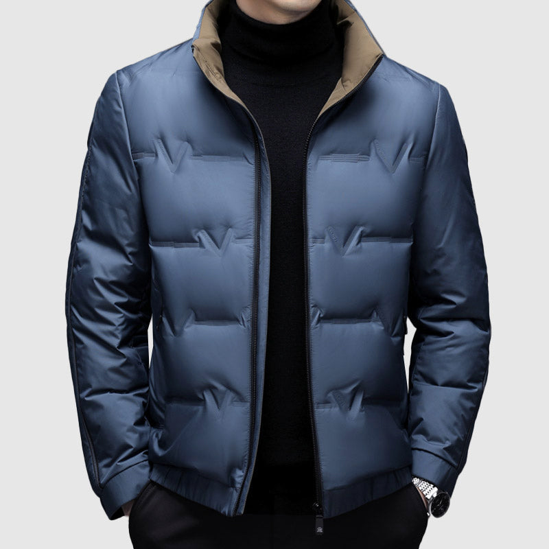 Men's Duck Down Winter Jacket Zip Up By TrendAura Lightweight Warm Puffer Coat For Outdoor Cold Weather