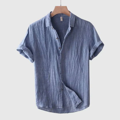 Mens Short Sleeve Button Up Shirt Casual All Day Comfort With Relaxed Structure For Men