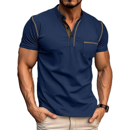 Mens Muscle Fit Henley Shirt Tight For Confident Men Bold Silhouette Versatile Edge