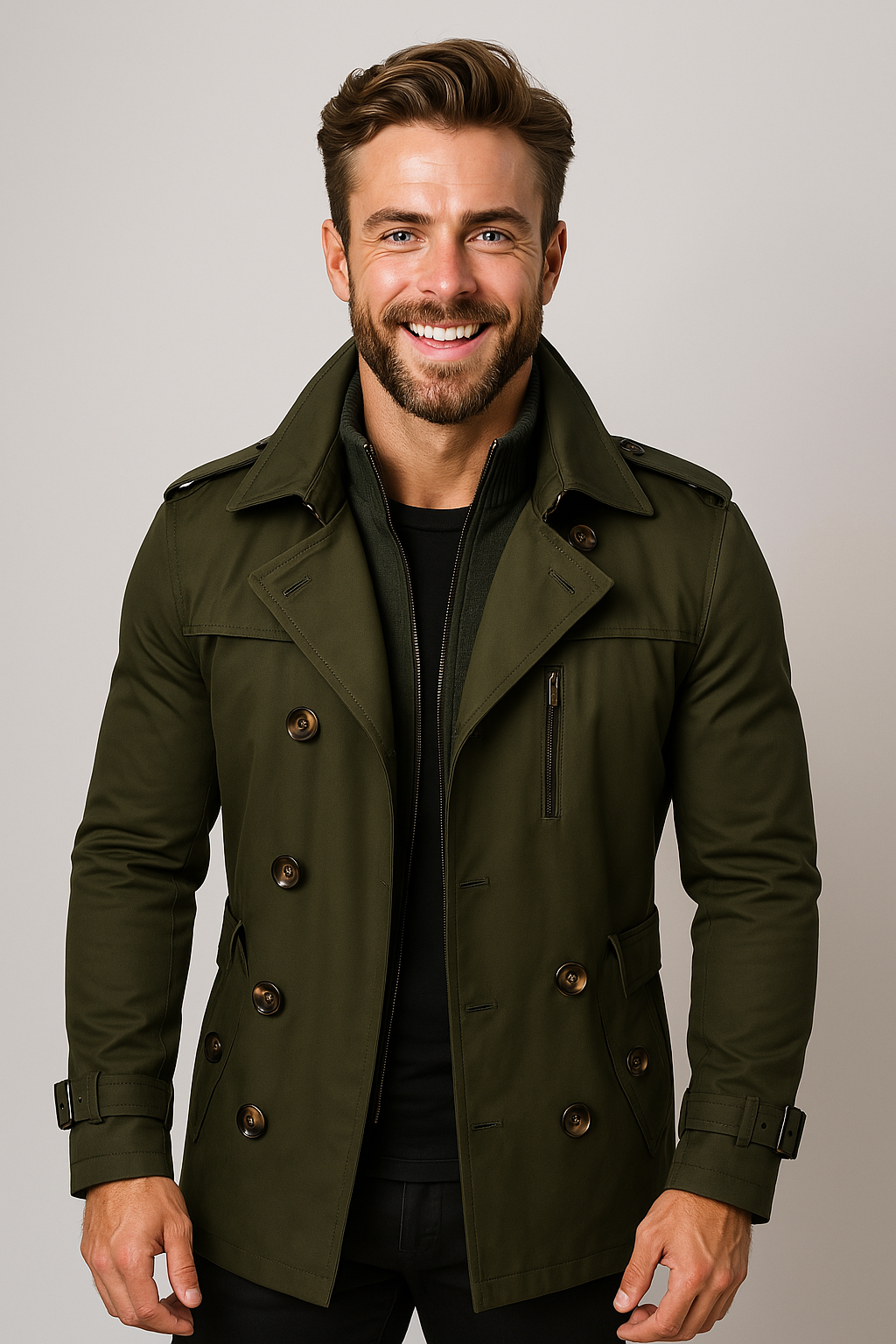 Men's Classic Trench Coat Timeless Sophistication For Professionals Versatile Office To Evening