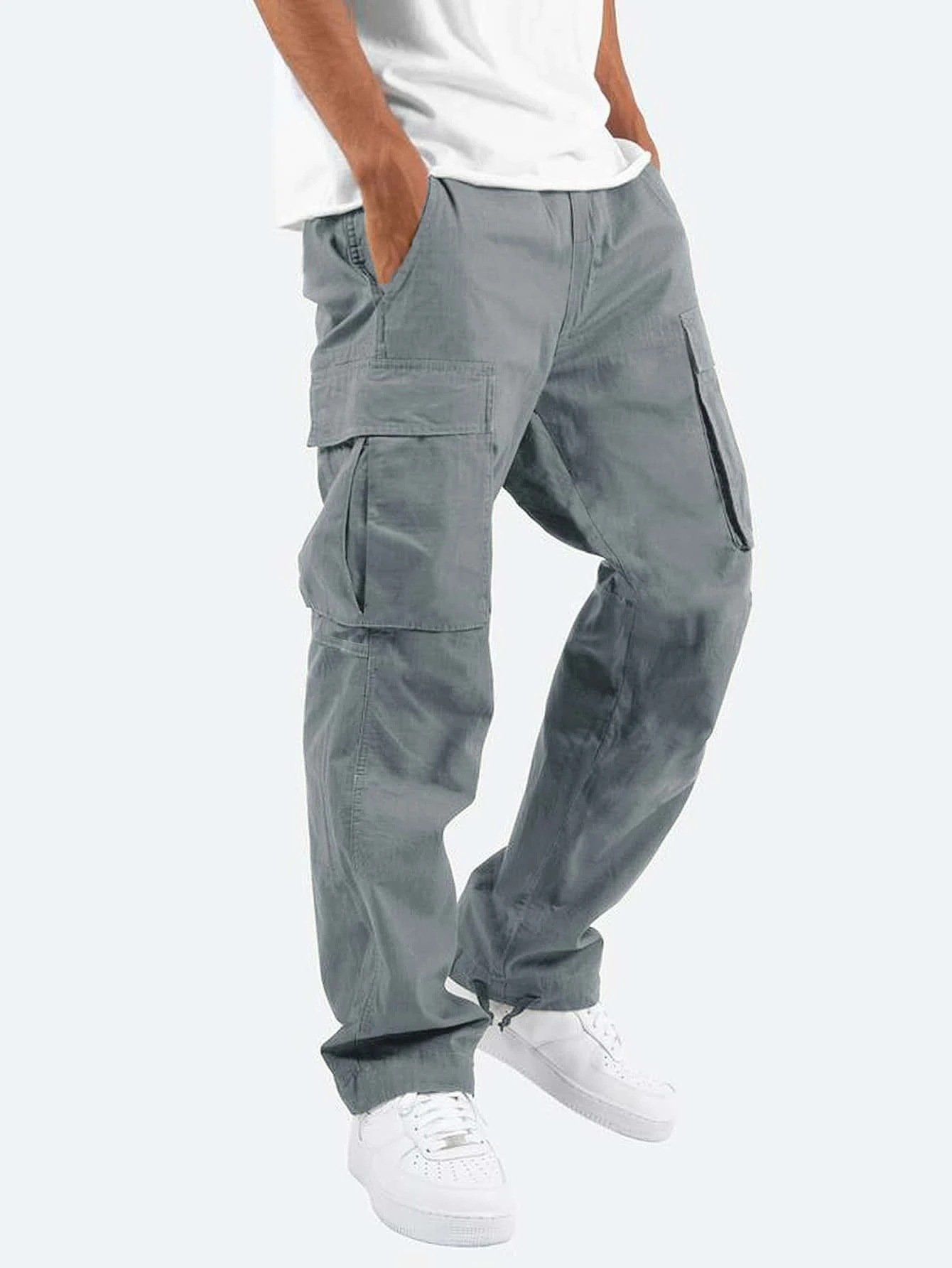 Derek Men's Cargo Pants With Side Pockets Relaxed Fit Utility Trousers By TrendAura