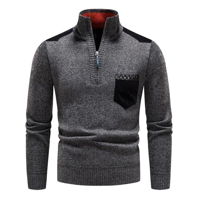 Dylan Men's Half Zip Sweater With Chest Pocket Casual Everyday Knit Pullover Versatile Layering Piece For Cooler Days