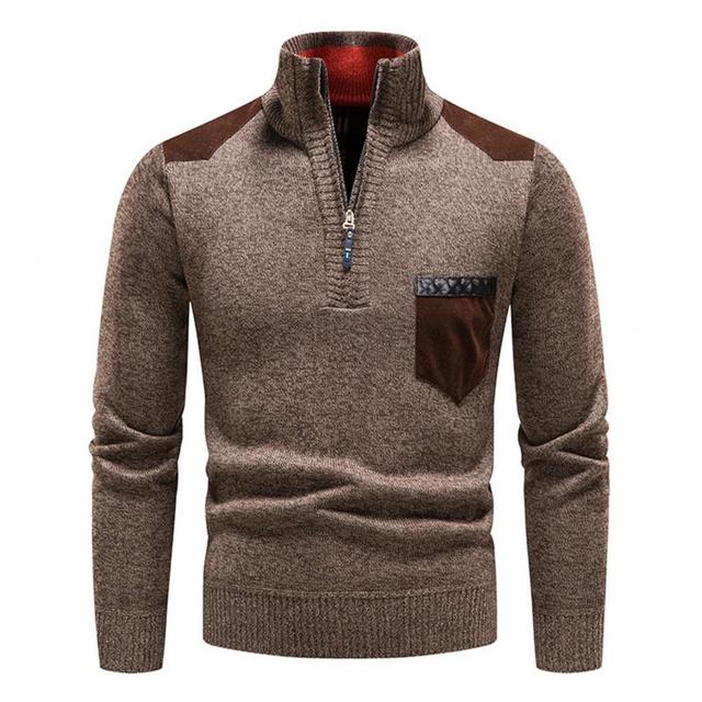 Dylan Men's Half Zip Sweater With Chest Pocket Casual Everyday Knit Pullover Versatile Layering Piece For Cooler Days