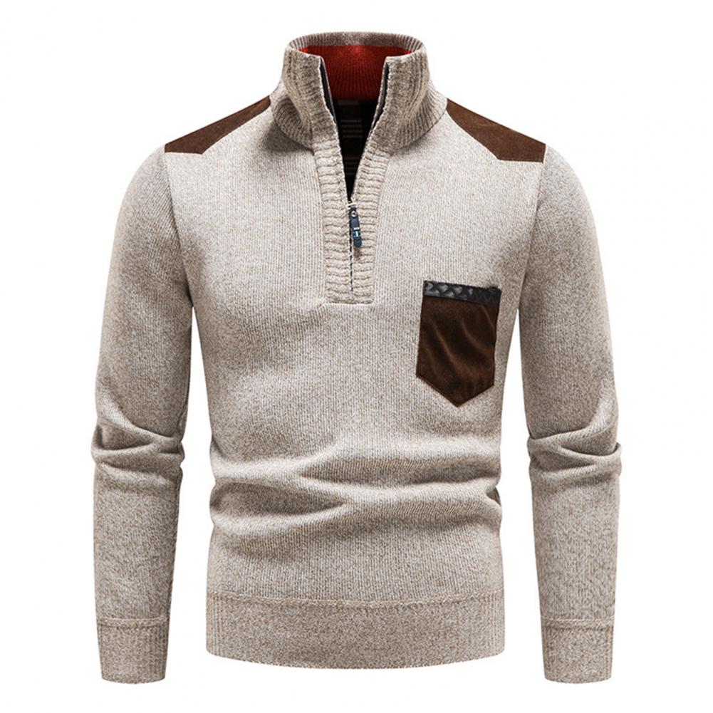 Dylan Men's Half Zip Sweater With Chest Pocket Casual Everyday Knit Pullover Versatile Layering Piece For Cooler Days