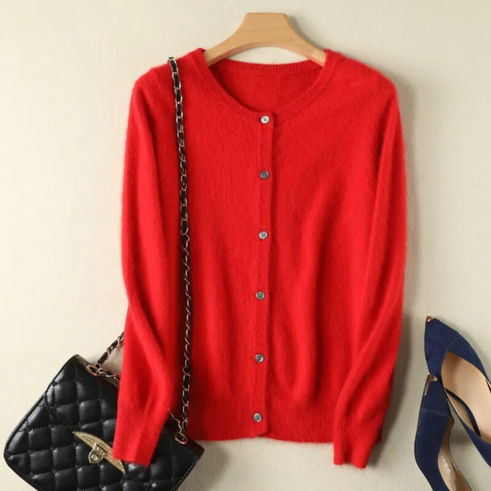 TrendAura Mink Cashmere Cardigan For Women Luxurious Warmth