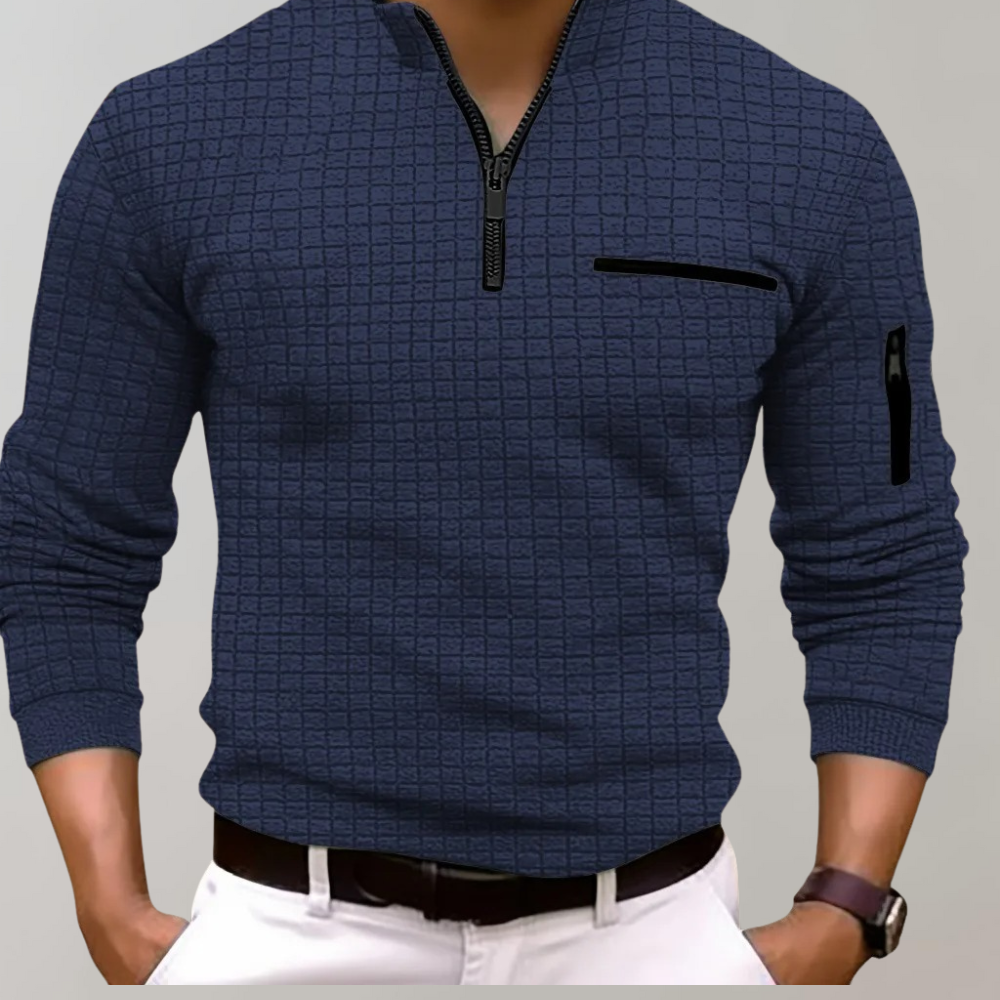Gottbert Mens Long Sleeve Polo Breathable Fit With Elegant Collar Sporty Style Essentials
