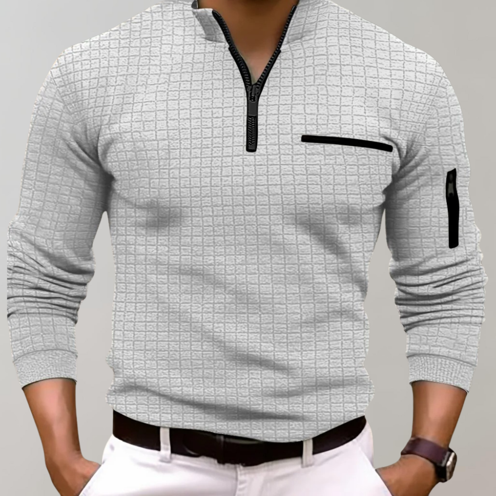 Gottbert Mens Long Sleeve Polo Breathable Fit With Elegant Collar Sporty Style Essentials