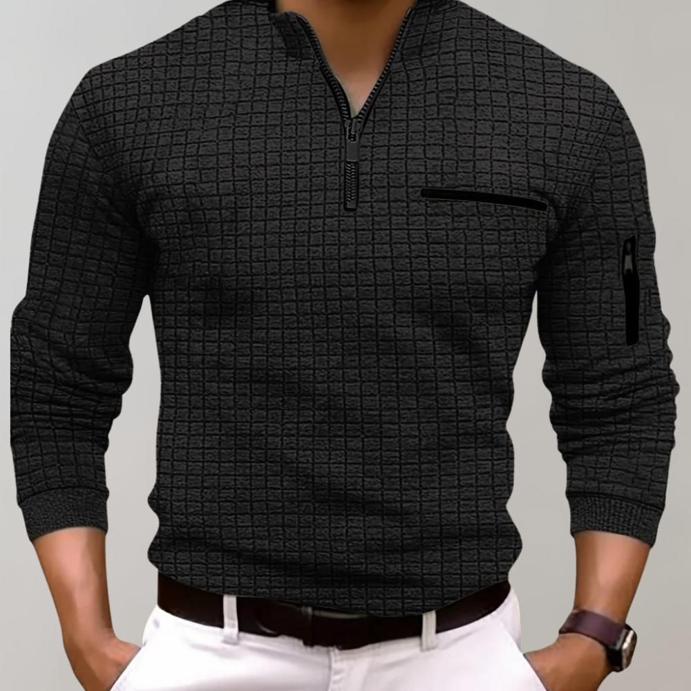 Gottbert Mens Long Sleeve Polo Breathable Fit With Elegant Collar Sporty Style Essentials