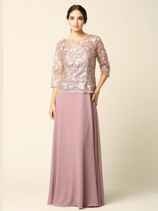 Mauve 3XL Mother of the Bride Long Formal Dress Sale - TrendAura