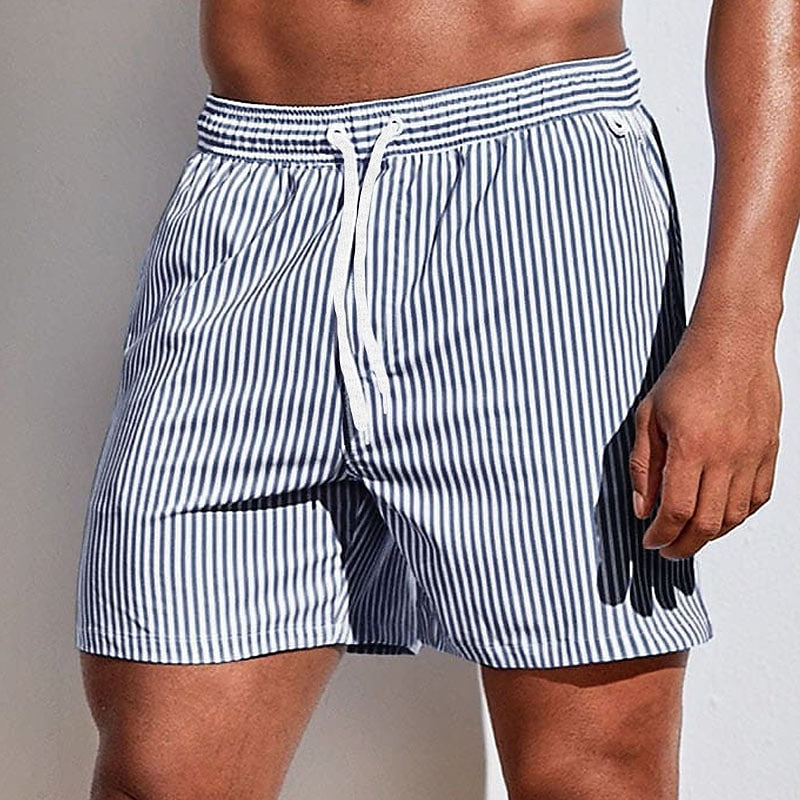 Mens Striped Swim Shorts Plus Size Quick Dry Comfort For Active Beach And Poolside Days Ideal For Big And Tall Men