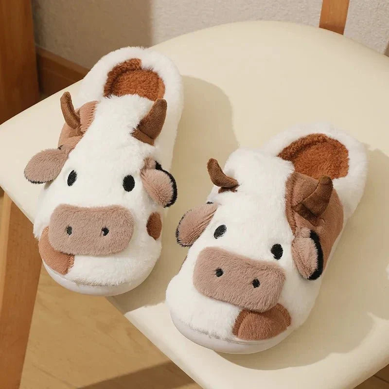 Lynn Cute Cow Slippers For Women With Plush Lining Cozy Comfort Gift Idea Perfect Gift For Animal Lovers