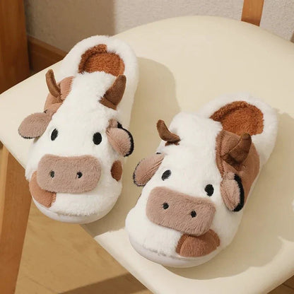 Lynn Cute Cow Slippers For Women With Plush Lining Cozy Comfort Gift Idea Perfect Gift For Animal Lovers
