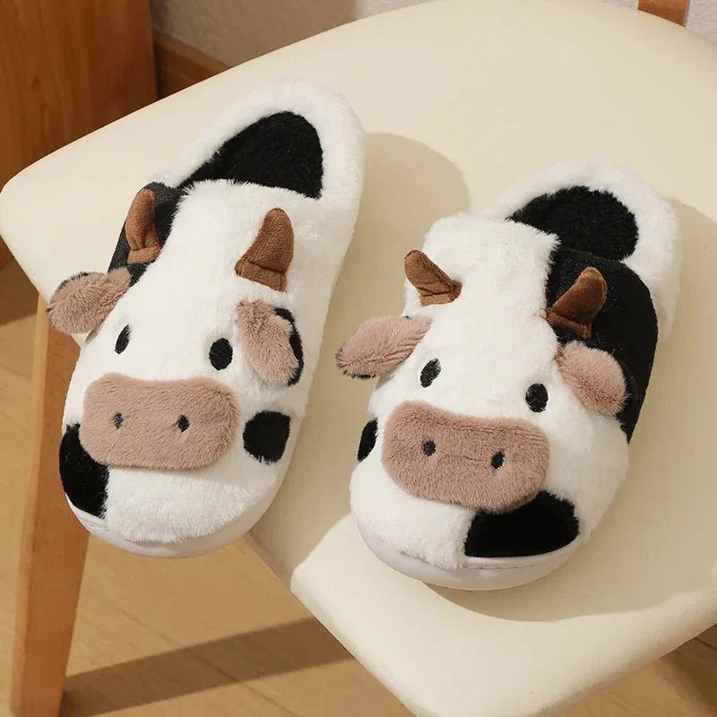 Lynn Cute Cow Slippers For Women With Plush Lining Cozy Comfort Gift Idea Perfect Gift For Animal Lovers